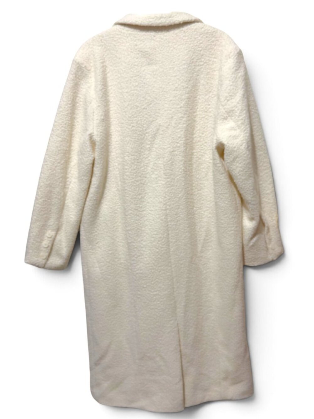 NWT VICI Collection Cream Double Breasted Teddy Bouclé Longline Trench Coat L - Picture 16 of 16